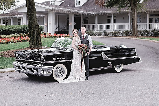 Casey & Brittney Antique Wedding Car